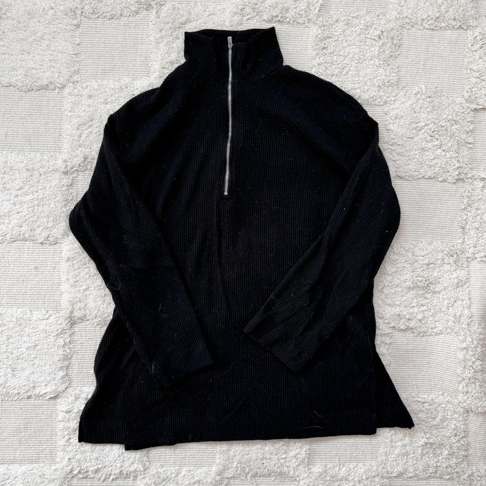 H&M ribbed quarter zip sweater
